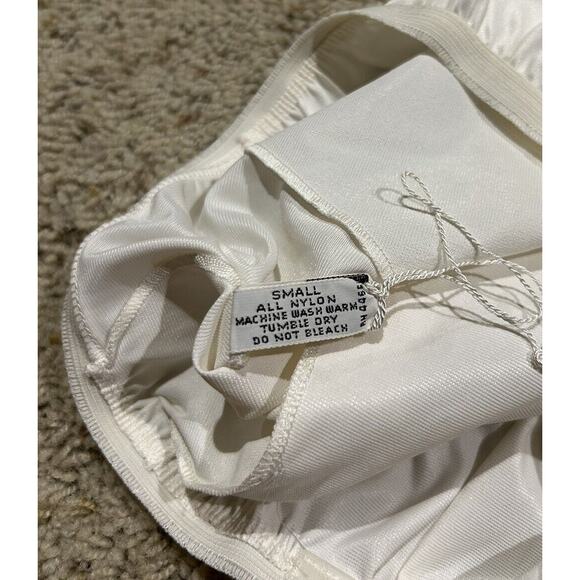 Vtg 60s SHADOWLINE size S HALF SLIP Maxi 36" Long Lace Slit Pillow Tab WHITE H24 - Picture 9 of 10